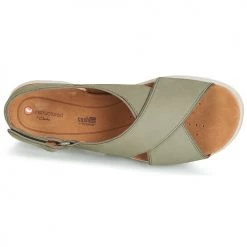 Chaussures Femme Sandales et Nu-pieds Clarks UN KARELY SUN Vert -Sandales Soldes Boutique 10143073 500 F