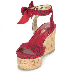 Chaussures Femme Sandales et Nu-pieds Lola Ramona NINA Rouge / Noir -Sandales Soldes Boutique 10714291 500 C