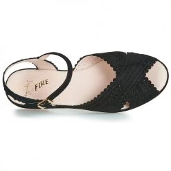 Chaussures Femme Sandales et Nu-pieds Miss L'Fire BRIGITTE Noir -Sandales Soldes Boutique 10862300 500 F