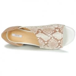 Chaussures Femme Sandales et Nu-pieds Geox D WISTREY SANDALO Beige / Ecaille -Sandales Soldes Boutique 11332274 500 F