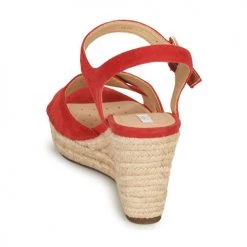 Chaussures Femme Sandales et Nu-pieds Geox D SOLEIL Rouge Corail -Sandales Soldes Boutique 11332278 500 E