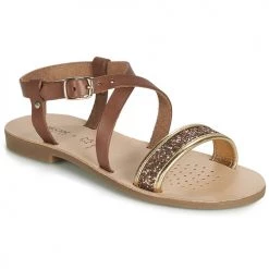 Chaussures Fille Sandales et Nu-pieds Geox J SANDAL VIOLETTE GI Marron