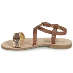 Chaussures Fille Sandales et Nu-pieds Geox J SANDAL VIOLETTE GI Marron -Sandales Soldes Boutique 11333028 500 D