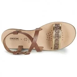 Chaussures Fille Sandales et Nu-pieds Geox J SANDAL VIOLETTE GI Marron -Sandales Soldes Boutique 11333028 500 F