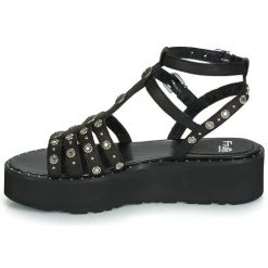 Chaussures Femme Sandales et Nu-pieds Fru.it 5433-476 Noir / Clou -Sandales Soldes Boutique 11348772 500 D