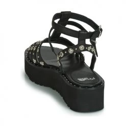Chaussures Femme Sandales et Nu-pieds Fru.it 5433-476 Noir / Clou -Sandales Soldes Boutique 11348772 500 E