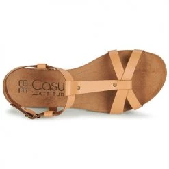 Chaussures Femme Sandales et Nu-pieds Casual Attitude JALIYAXE Camel -Sandales Soldes Boutique 11914552 500 F