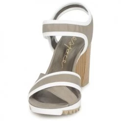 Chaussures Femme Sandales et Nu-pieds Espace GENIEVRE Gris / Blanc -Sandales Soldes Boutique 120269 500 C