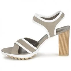 Chaussures Femme Sandales et Nu-pieds Espace GENIEVRE Gris / Blanc -Sandales Soldes Boutique 120269 500 D
