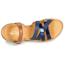 Chaussures Fille Sandales et Nu-pieds Citrouille et Compagnie JARDINA Marine / Camel -Sandales Soldes Boutique 12100806 500 F