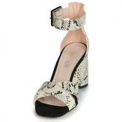 Chaussures Femme Sandales et Nu-pieds Fericelli JEZI Blanc / Noir -Sandales Soldes Boutique 12442941 500 C