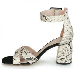 Chaussures Femme Sandales et Nu-pieds Fericelli JEZI Blanc / Noir -Sandales Soldes Boutique 12442941 500 D