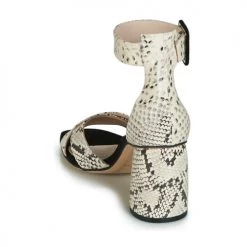 Chaussures Femme Sandales et Nu-pieds Fericelli JEZI Blanc / Noir -Sandales Soldes Boutique 12442941 500 E