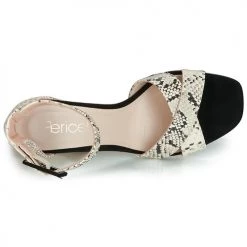 Chaussures Femme Sandales et Nu-pieds Fericelli JEZI Blanc / Noir -Sandales Soldes Boutique 12442941 500 F