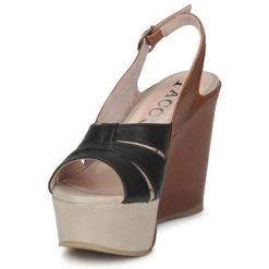 Chaussures Femme Sandales et Nu-pieds Paco Gil RITMO SELV Camel / Noir -Sandales Soldes Boutique 127921 500 C