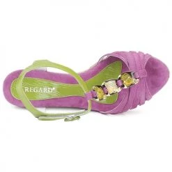 Chaussures Femme Sandales et Nu-pieds Regard RAFAZA Violine / Vert -Sandales Soldes Boutique 130914 500 F