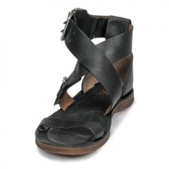 Chaussures Femme Sandales et Nu-pieds Airstep / A.S.98 RAMOS CROISE Noir -Sandales Soldes Boutique 13203947 500 C