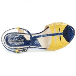 Chaussures Femme Sandales et Nu-pieds Ippon Vintage DROP BACK Marine / Jaune -Sandales Soldes Boutique 13334671 500 F