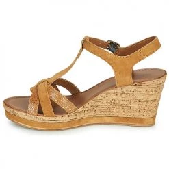 Chaussures Femme Sandales et Nu-pieds André ALOE Camel -Sandales Soldes Boutique 13477930 500 D
