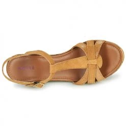 Chaussures Femme Sandales et Nu-pieds André ALOE Camel -Sandales Soldes Boutique 13477930 500 F