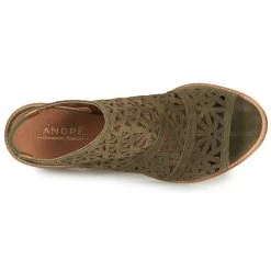 Chaussures Femme Sandales et Nu-pieds André CARIOCA Kaki -Sandales Soldes Boutique 13477948 500 F