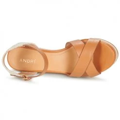 Chaussures Femme Sandales et Nu-pieds André SAND Camel -Sandales Soldes Boutique 13477955 500 F
