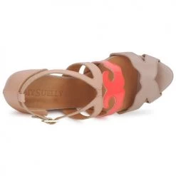 Chaussures Femme Sandales et Nu-pieds MySuelly PAULINE Taupe / Grenadine -Sandales Soldes Boutique 143918 500 F