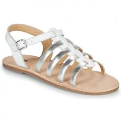 Chaussures Fille Sandales et Nu-pieds Citrouille et Compagnie MAYANA Blanc/argent