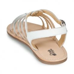 Chaussures Fille Sandales et Nu-pieds Citrouille et Compagnie MAYANA Blanc/argent -Sandales Soldes Boutique 16039153 500 E
