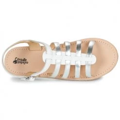 Chaussures Fille Sandales et Nu-pieds Citrouille et Compagnie MAYANA Blanc/argent -Sandales Soldes Boutique 16039153 500 F