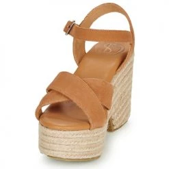Chaussures Femme Sandales et Nu-pieds Superdry HIGH ESPADRILLE SANDAL Cognac -Sandales Soldes Boutique 16366320 500 C