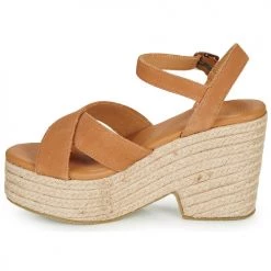 Chaussures Femme Sandales et Nu-pieds Superdry HIGH ESPADRILLE SANDAL Cognac -Sandales Soldes Boutique 16366320 500 D