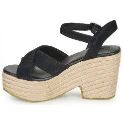 Chaussures Femme Sandales et Nu-pieds Superdry HIGH ESPADRILLE SANDAL Noir -Sandales Soldes Boutique 16366321 500 D