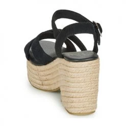Chaussures Femme Sandales et Nu-pieds Superdry HIGH ESPADRILLE SANDAL Noir -Sandales Soldes Boutique 16366321 500 E