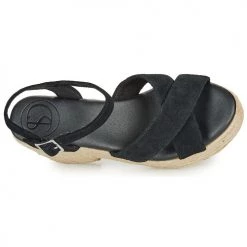 Chaussures Femme Sandales et Nu-pieds Superdry HIGH ESPADRILLE SANDAL Noir -Sandales Soldes Boutique 16366321 500 F