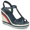 Chaussures Femme Sandales et Nu-pieds Tommy Hilfiger TOMMY STRAPPY HIGH WEDGE Bleu