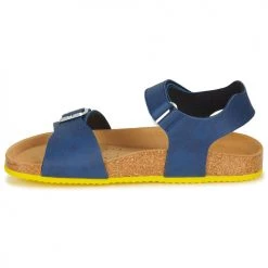 Chaussures Garçon Sandales et Nu-pieds Geox GHITA BOY Bleu / Jaune -Sandales Soldes Boutique 16396579 500 D