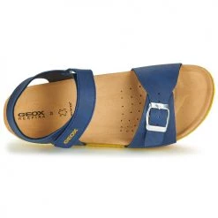 Chaussures Garçon Sandales et Nu-pieds Geox GHITA BOY Bleu / Jaune -Sandales Soldes Boutique 16396579 500 F