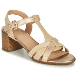 Chaussures Femme Sandales et Nu-pieds Geox D MARYKARMEN MID SAN Beige / Doré