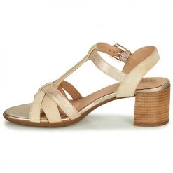 Chaussures Femme Sandales et Nu-pieds Geox D MARYKARMEN MID SAN Beige / Doré -Sandales Soldes Boutique 16397364 500 D