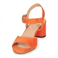Chaussures Femme Sandales et Nu-pieds Geox D ORTENSIA MID SANDA Orange -Sandales Soldes Boutique 16397371 500 C