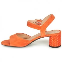 Chaussures Femme Sandales et Nu-pieds Geox D ORTENSIA MID SANDA Orange -Sandales Soldes Boutique 16397371 500 D
