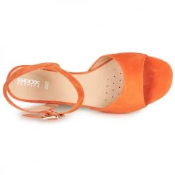 Chaussures Femme Sandales et Nu-pieds Geox D ORTENSIA MID SANDA Orange -Sandales Soldes Boutique 16397371 500 F
