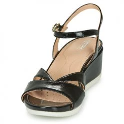 Chaussures Femme Sandales et Nu-pieds Geox D ISCHIA Noir -Sandales Soldes Boutique 16397376 500 C