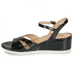 Chaussures Femme Sandales et Nu-pieds Geox D ISCHIA Noir -Sandales Soldes Boutique 16397376 500 D