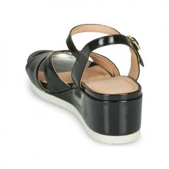 Chaussures Femme Sandales et Nu-pieds Geox D ISCHIA Noir -Sandales Soldes Boutique 16397376 500 E