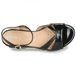 Chaussures Femme Sandales et Nu-pieds Geox D ISCHIA Noir -Sandales Soldes Boutique 16397376 500 F