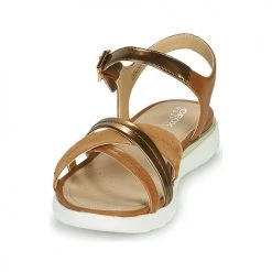 Chaussures Femme Sandales et Nu-pieds Geox D SANDAL HIVER Doré / Marron -Sandales Soldes Boutique 16397387 500 C