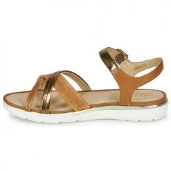 Chaussures Femme Sandales et Nu-pieds Geox D SANDAL HIVER Doré / Marron -Sandales Soldes Boutique 16397387 500 D