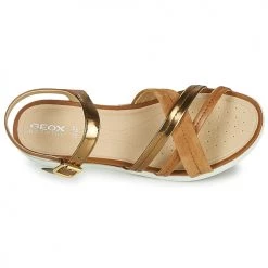 Chaussures Femme Sandales et Nu-pieds Geox D SANDAL HIVER Doré / Marron -Sandales Soldes Boutique 16397387 500 F